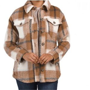Avec Les Filles Plaid Shacket Shirt Jacket NWT